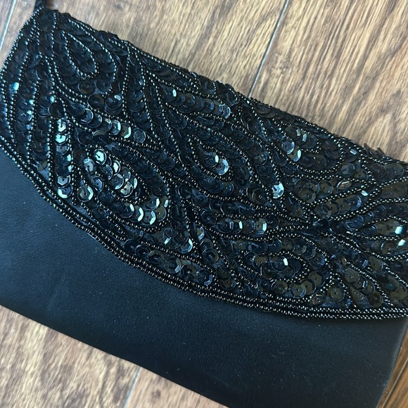 Vintage hard case sequin beaded purse crossbody shoulder bag small swinger 40s - Picture 2 of 10